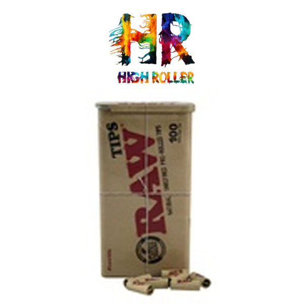 RAW Pre-Rolled Tips 100 Tips Per Tin