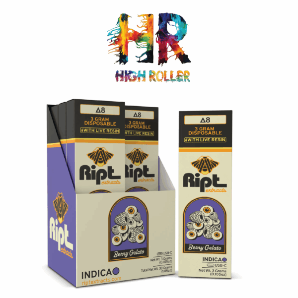 Ript D9+D8 Live Resin 3g Preheat Disposable 6pk Box