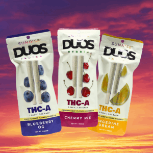SUNRISE DUOS 3GM THCA PREROLLS 1.5G/2CT 5PK 1CT3G 5PK 1CT